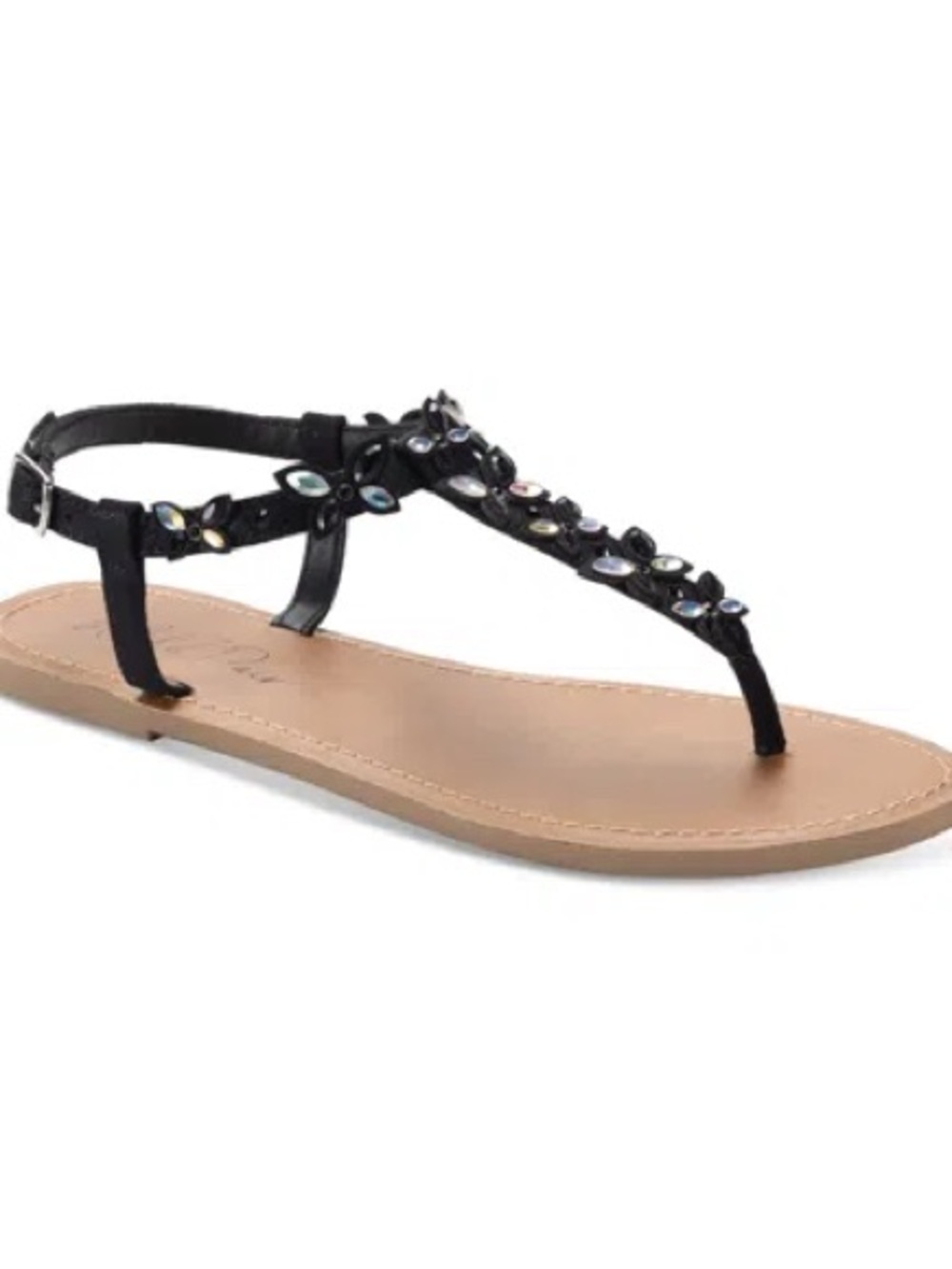 Wild Pair KRISLEYY FLAT SANDALS, IN BLACK BLING